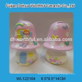 Pink mushroom shape ceramic saving boxes